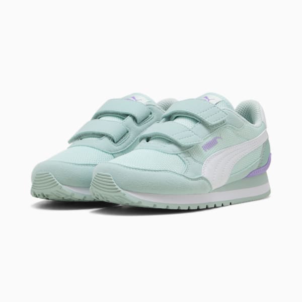 Tenis para niños pequeños ST Runner v4 Mesh, Peaceful Blue-PUMA White-Modern Mint-Lavender Alert, extralarge