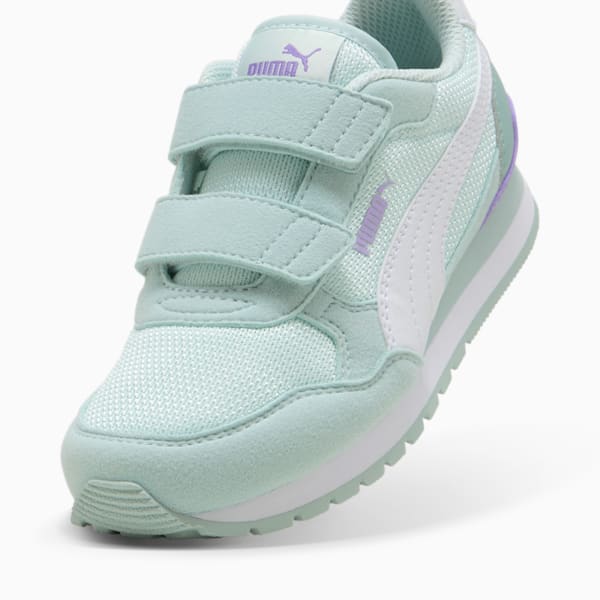 Tenis para niños pequeños ST Runner v4 Mesh, Peaceful Blue-PUMA White-Modern Mint-Lavender Alert, extralarge