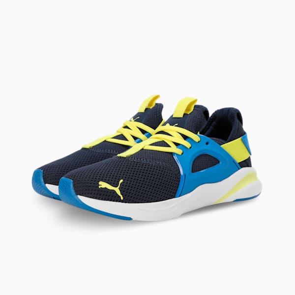 Softride Rift Swift Kicks Youth Sneakers, Club Navy-Hyperlink Blue-Yellow Burst, extralarge-IND