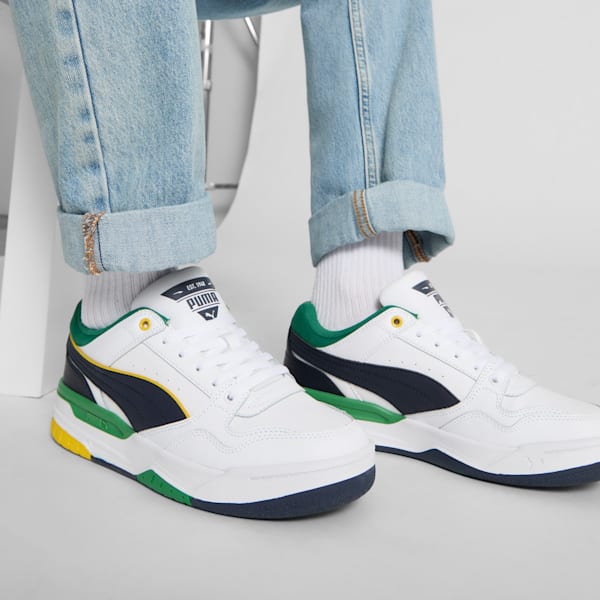 Tenis Rebound Retro, PUMA White-Archive Green-New Navy, extralarge