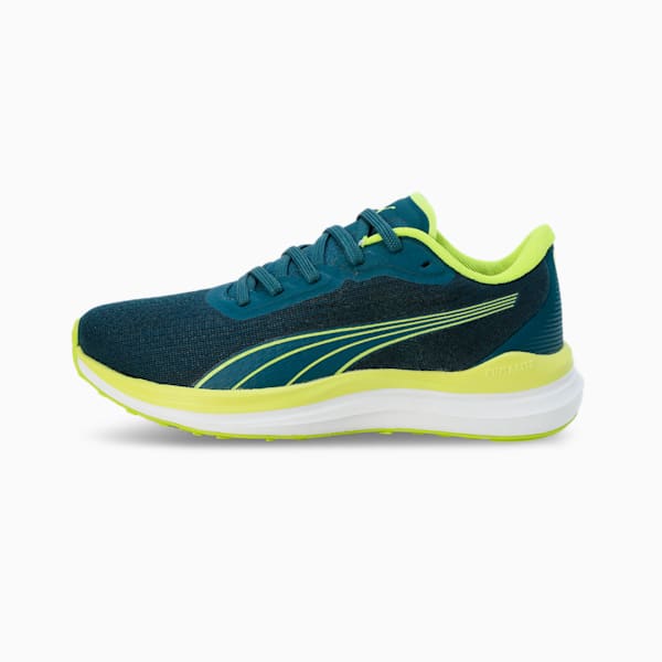 Lite FlexPunt Youth Running Shoes, Ocean Tropic-Lime Pow-PUMA White, extralarge-IND