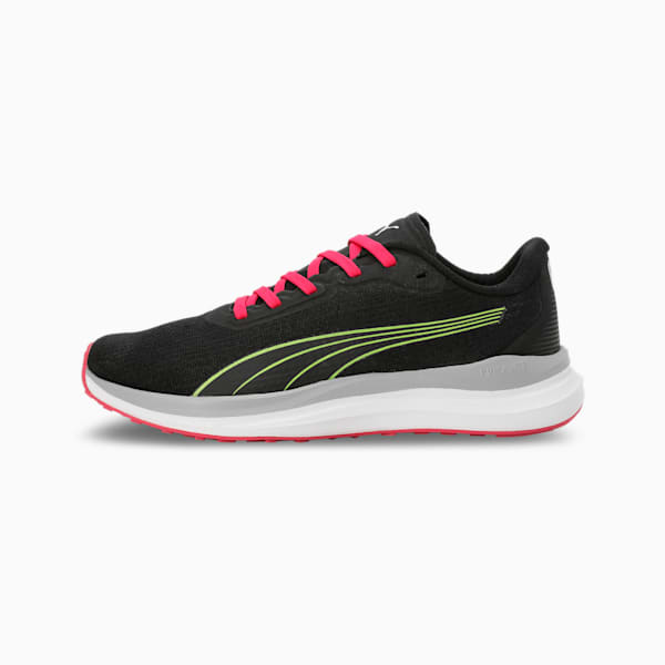 Lite FlexPunt Youth Running Shoes, PUMA Black-Lime Pow-PUMA Pink, extralarge-IND