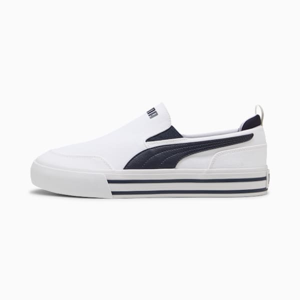 Tenis tipo tenis Court Classic Vulc, PUMA White-New Navy, extralarge