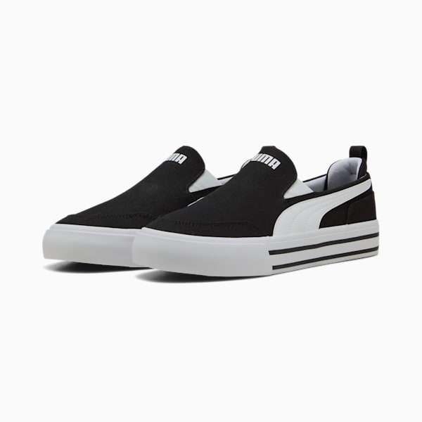 ユニセックス コート クラシック バルク スリッポン スニーカー, PUMA Black-PUMA White, extralarge-JPN