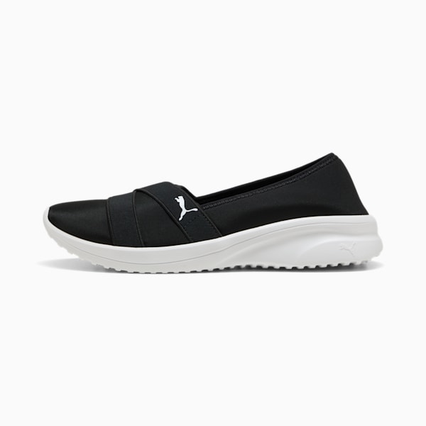 Tenis estilo panchas Adelina 2 para mujer, PUMA Black-PUMA White, extralarge