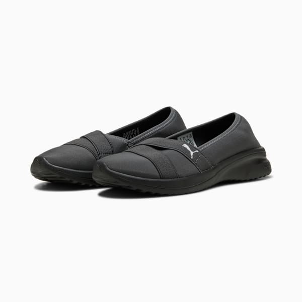Adelina 2 Women's Slip-On Shoes, Shadow Gray-PUMA Silver-PUMA Black, extralarge