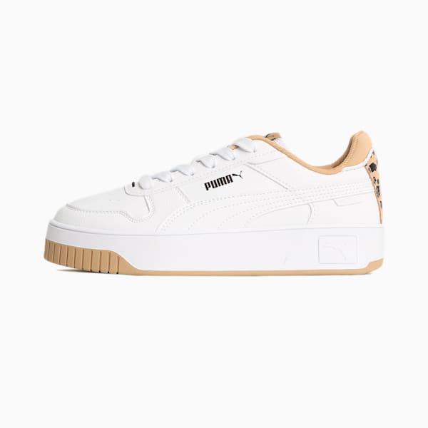 ウィメンズ キャリーナ ストリート レオ スニーカー, PUMA White-Sand Dune, extralarge-JPN