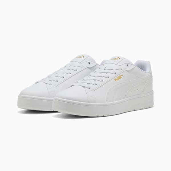 ユニセックス コート クラシコ スニーカー, PUMA White-PUMA White-PUMA Gold, extralarge-JPN