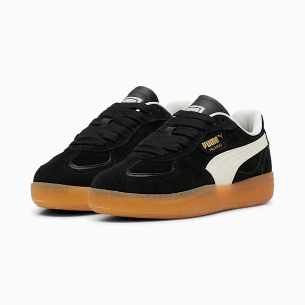 Palermo Moda Xtra Gum Sneakers Women, PUMA Black-Frosted Ivory-PUMA Gold, extralarge