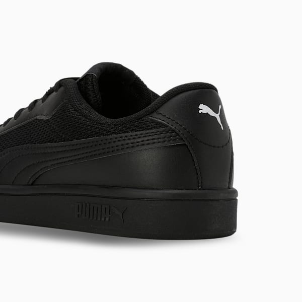 Smash Soft Cushioning Youth Sneakers, PUMA Black-PUMA White, extralarge-IND