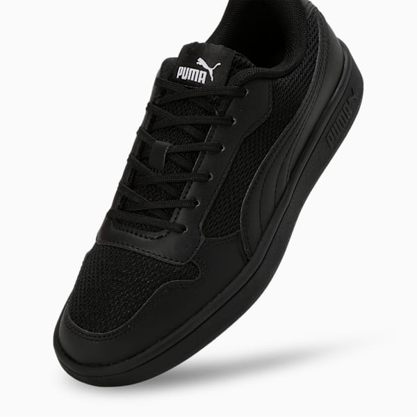 Smash Soft Cushioning Youth Sneakers, PUMA Black-PUMA White, extralarge-IND