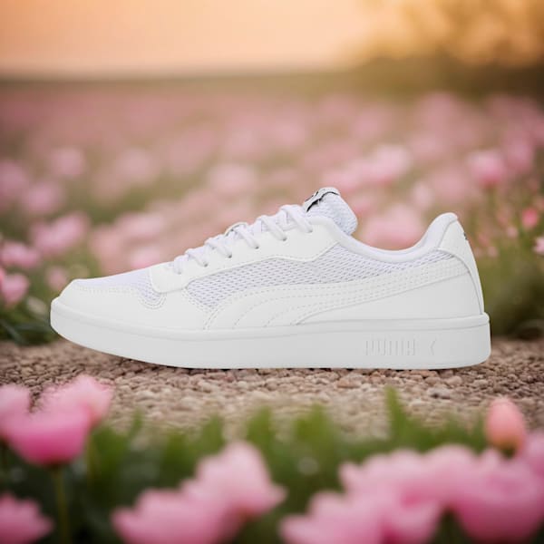 Smash Soft Cushioning Youth Sneakers, PUMA White-PUMA Black, extralarge-IND