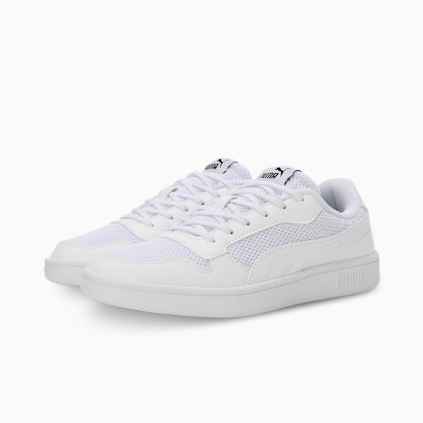 Smash Soft Cushioning Youth Sneakers, PUMA White-PUMA Black, extralarge-IND