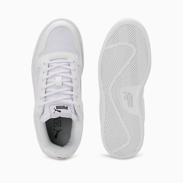 Smash Soft Cushioning Youth Sneakers, PUMA White-PUMA Black, extralarge-IND