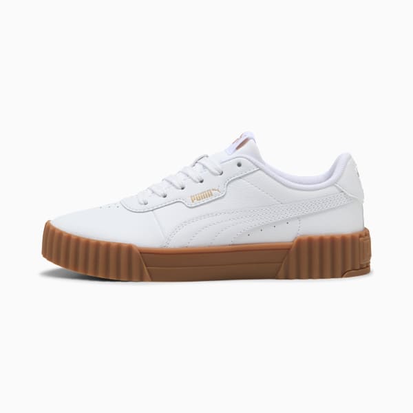 Tenis Mujer Carina Street Lux, PUMA White-PUMA Gold-Gum, extralarge