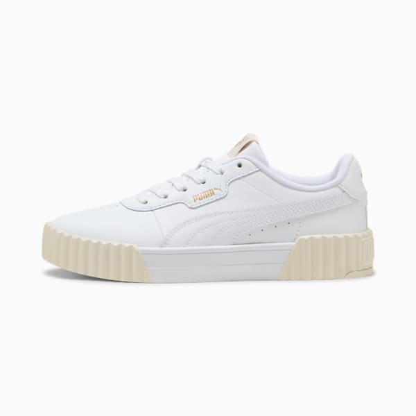Carina 3.0 Women's Sneakers, PUMA White-Alpine Snow-PUMA Gold, extralarge