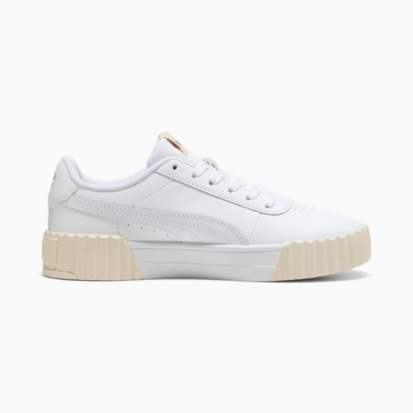 Carina 3.0 Women's Sneakers, PUMA White-Alpine Snow-PUMA Gold, extralarge