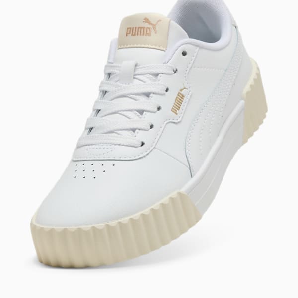 Carina 3.0 Women's Sneakers, PUMA White-Alpine Snow-PUMA Gold, extralarge