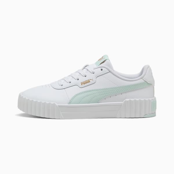 Tenis Mujer Carina Street Lux, PUMA White-Peaceful Blue-PUMA Gold, extralarge