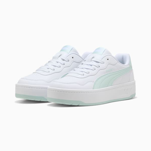 Tenis Court Lally Skye para mujer, PUMA White-Peaceful Blue, extralarge