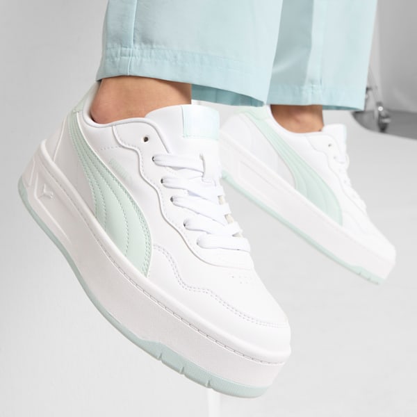 Tenis Court Lally Skye para mujer, PUMA White-Peaceful Blue, extralarge