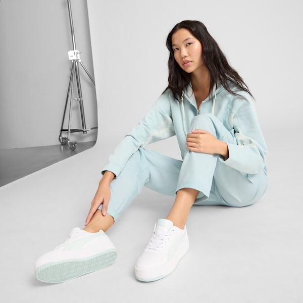 Tenis Court Lally Skye para mujer, PUMA White-Peaceful Blue, extralarge