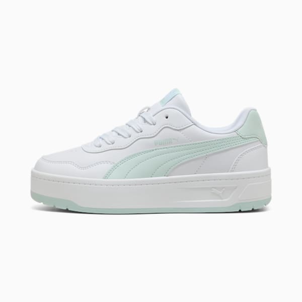 Tenis Court Lally Skye para mujer, PUMA White-Peaceful Blue, extralarge