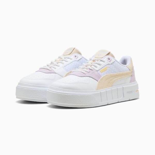 Tenis Cali Court Summer Feels para adolescentes, PUMA White-Alpine Snow-Lilac Frost, extralarge