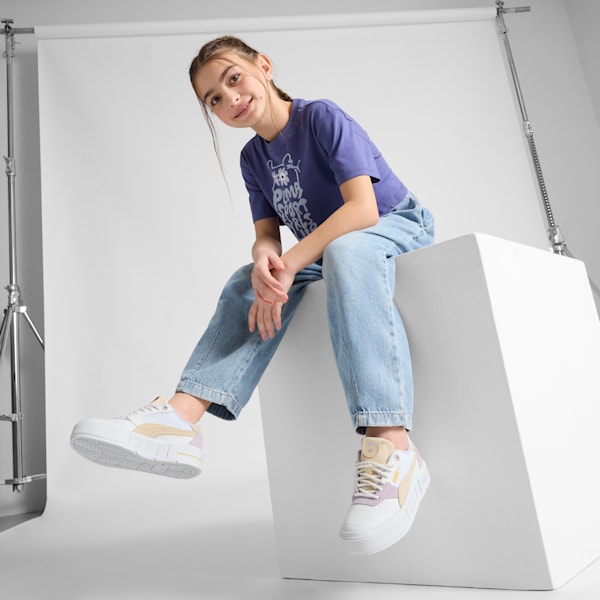 Cali Court Summer Feels Sneakers Youth, PUMA White-Alpine Snow-Lilac Frost, extralarge