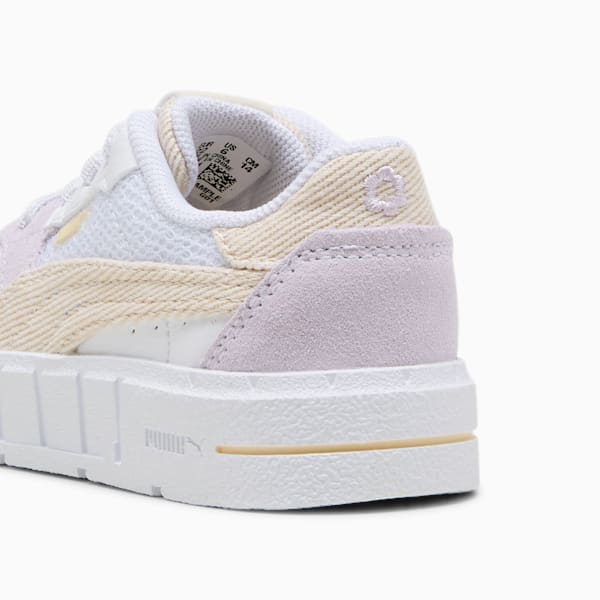 Tenis Cali Court Summer Feels para bebés, PUMA White-Alpine Snow-Lilac Frost, extralarge