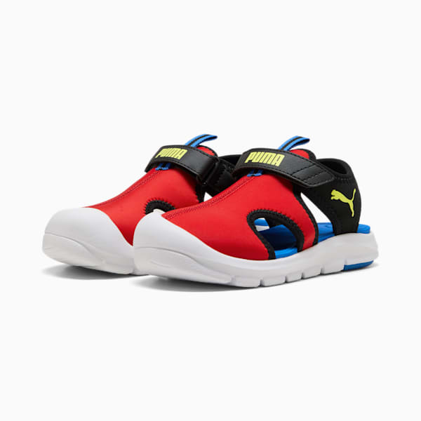 キッズ プーマ ファン レーサー サンダル 17-21cm, For All Time Red-Lemon Sherbert-PUMA Black, extralarge-JPN