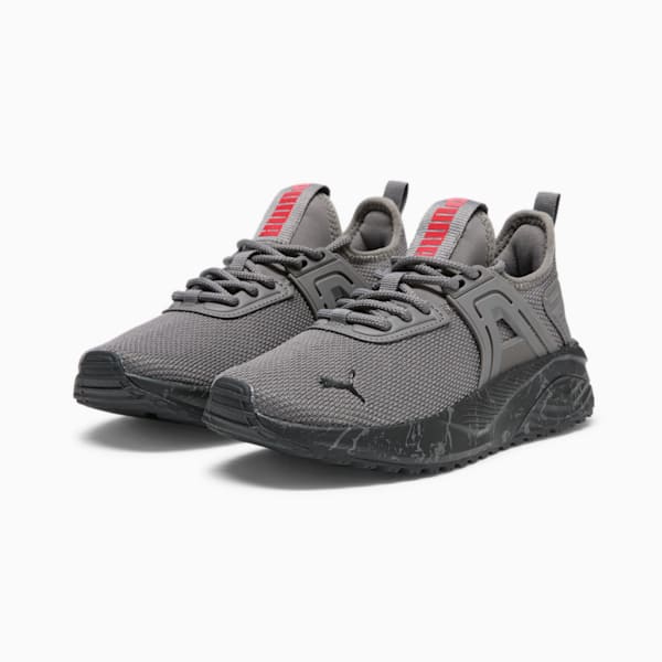 Tenis para niños grandes Pacer 23 Marble, Cool Dark Gray-PUMA Black-For All Time Red, extralarge
