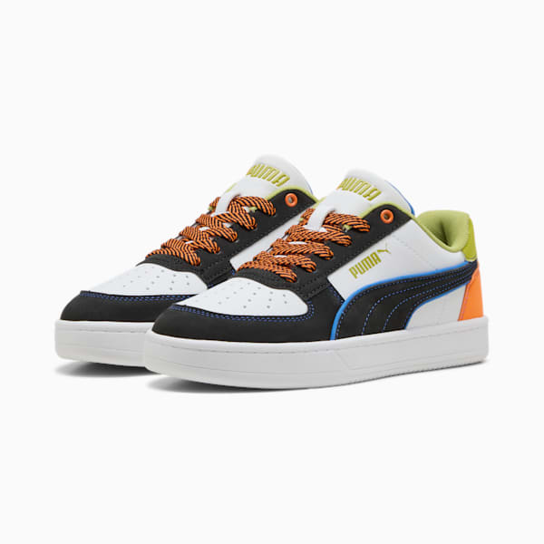Caven 2.0 Starblitz Big Kids' Sneakers, PUMA White-Sea Kelp-Orange Glo, extralarge