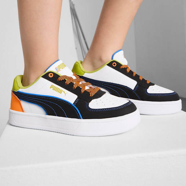 Caven 2.0 Starblitz Big Kids' Sneakers, PUMA White-Sea Kelp-Orange Glo, extralarge