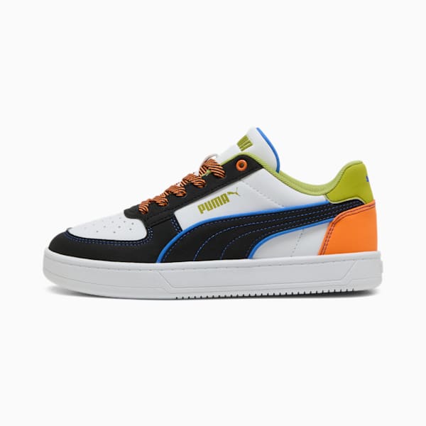 Caven 2.0 Starblitz Big Kids' Sneakers, PUMA White-Sea Kelp-Orange Glo, extralarge