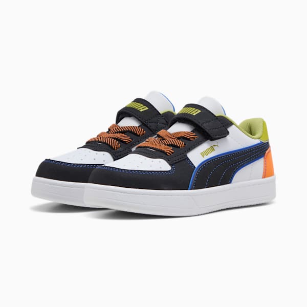 Caven 2.0 Starblitz Little Kids' Sneakers, PUMA White-Sea Kelp-Orange Glo, extralarge