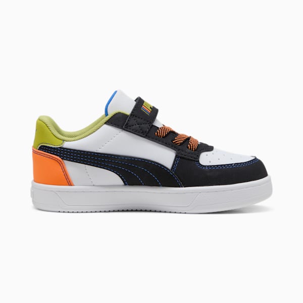 Tenis Caven 2.0 Starblitz para niños, PUMA White-Sea Kelp-Orange Glo, extralarge