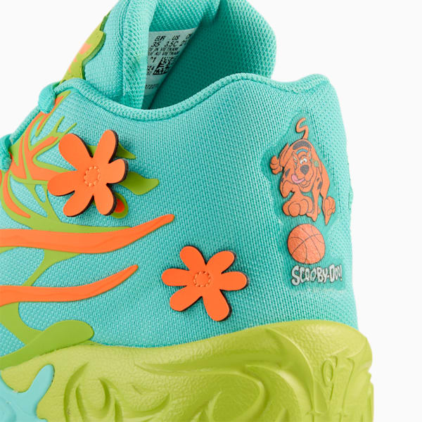 Tenis de básquetbol MB.04 Scooby Doo para niños, Aquatic-Heat Fire-Lime Smash, extralarge
