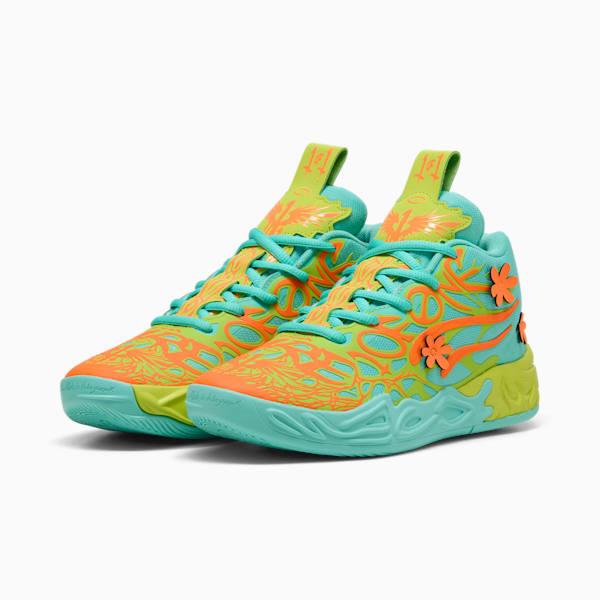 Tenis de básquetbol MB.04 Scooby Doo para niños, Aquatic-Heat Fire-Lime Smash, extralarge
