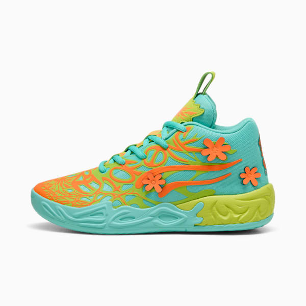 Tenis de básquetbol MB.04 Scooby Doo para niños, Aquatic-Heat Fire-Lime Smash, extralarge