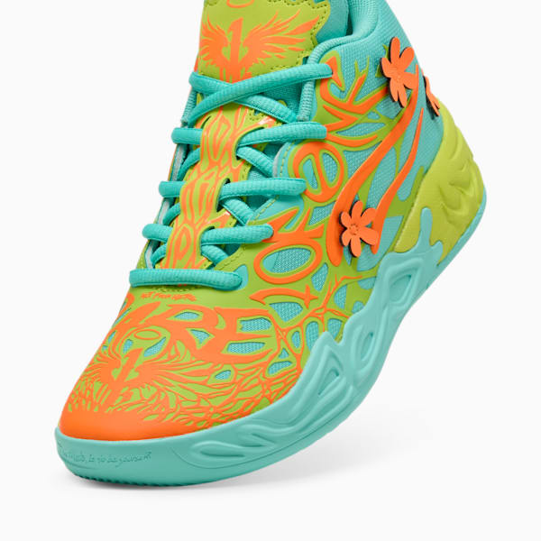 Tenis de básquetbol MB.04 Scooby Doo para niños, Aquatic-Heat Fire-Lime Smash, extralarge