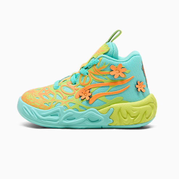PUMA x LAMELO BALL MB.04 Scooby-Doo Toddlers' Shoes, Aquatic-Heat Fire-Lime Smash, extralarge