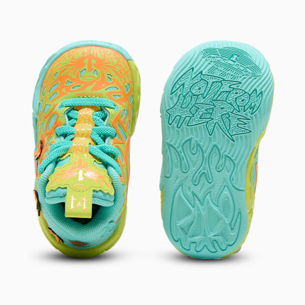 PUMA x LAMELO BALL MB.04 Scooby-Doo Toddlers' Shoes, Aquatic-Heat Fire-Lime Smash, extralarge