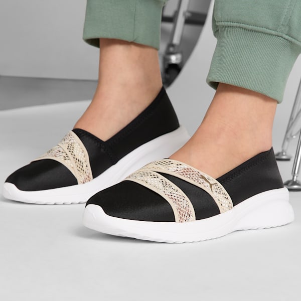 Tenis Adelina 2 Snake Chic para mujer, PUMA Black-Gold, extralarge
