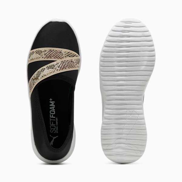 Adelina 2 Snake Chic Women's Slip-On Sneakers, PUMA Black-Gold, extralarge