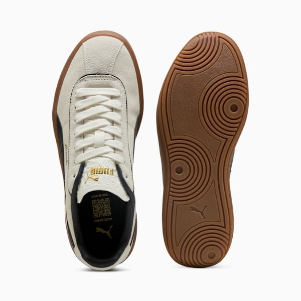 PUMA Club Klassika Sneakers Women, Warm White-PUMA Black-PUMA Gold, extralarge