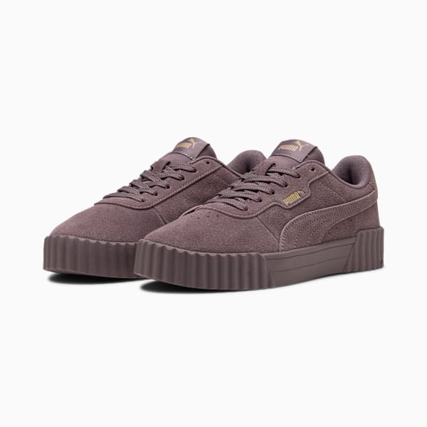 Carina 3.0 Suede Sneakers Women, Raisin-PUMA Gold, extralarge