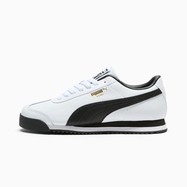 Tenis Roma 24 Standard para mujer, PUMA White-PUMA Black-Puma Team Gold, extralarge