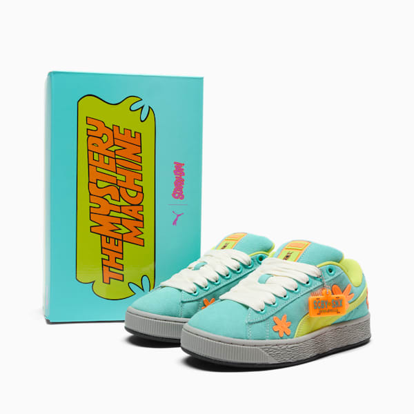 Tenis Suede XL Scooby Doo para jóvenes, Lime Smash-Aquatic-Heat Fire, extralarge