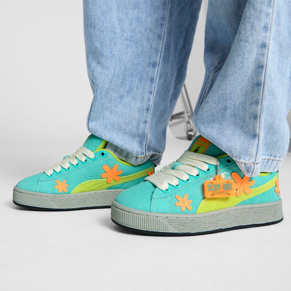 Tenis Suede XL Scooby Doo para jóvenes, Lime Smash-Aquatic-Heat Fire, extralarge